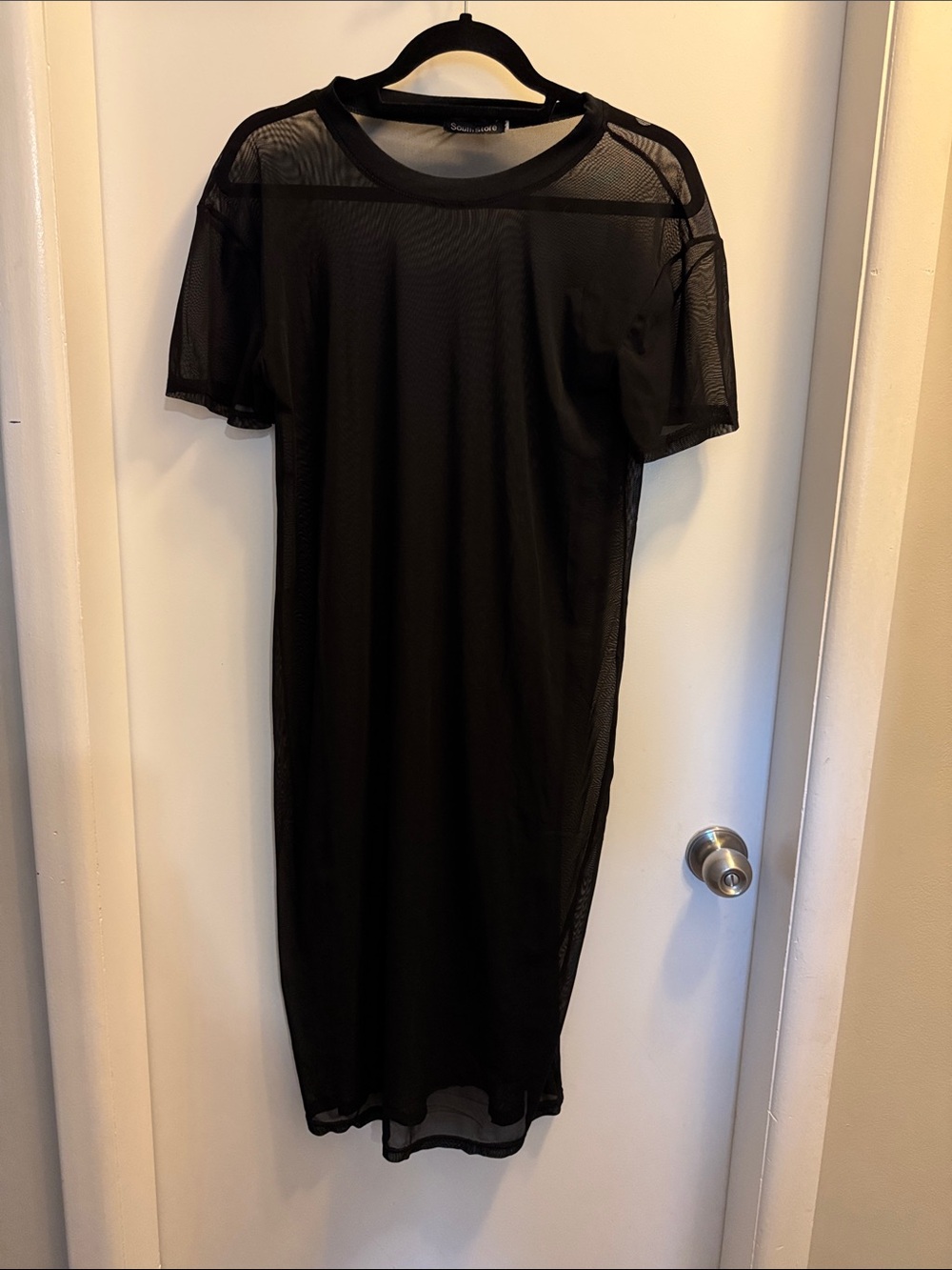 Black Mesh Tee Dress
